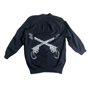 Koch Kiss Kiss Bang Bang Black Cardigan Large Oversized Cashmere Wool Sweater*